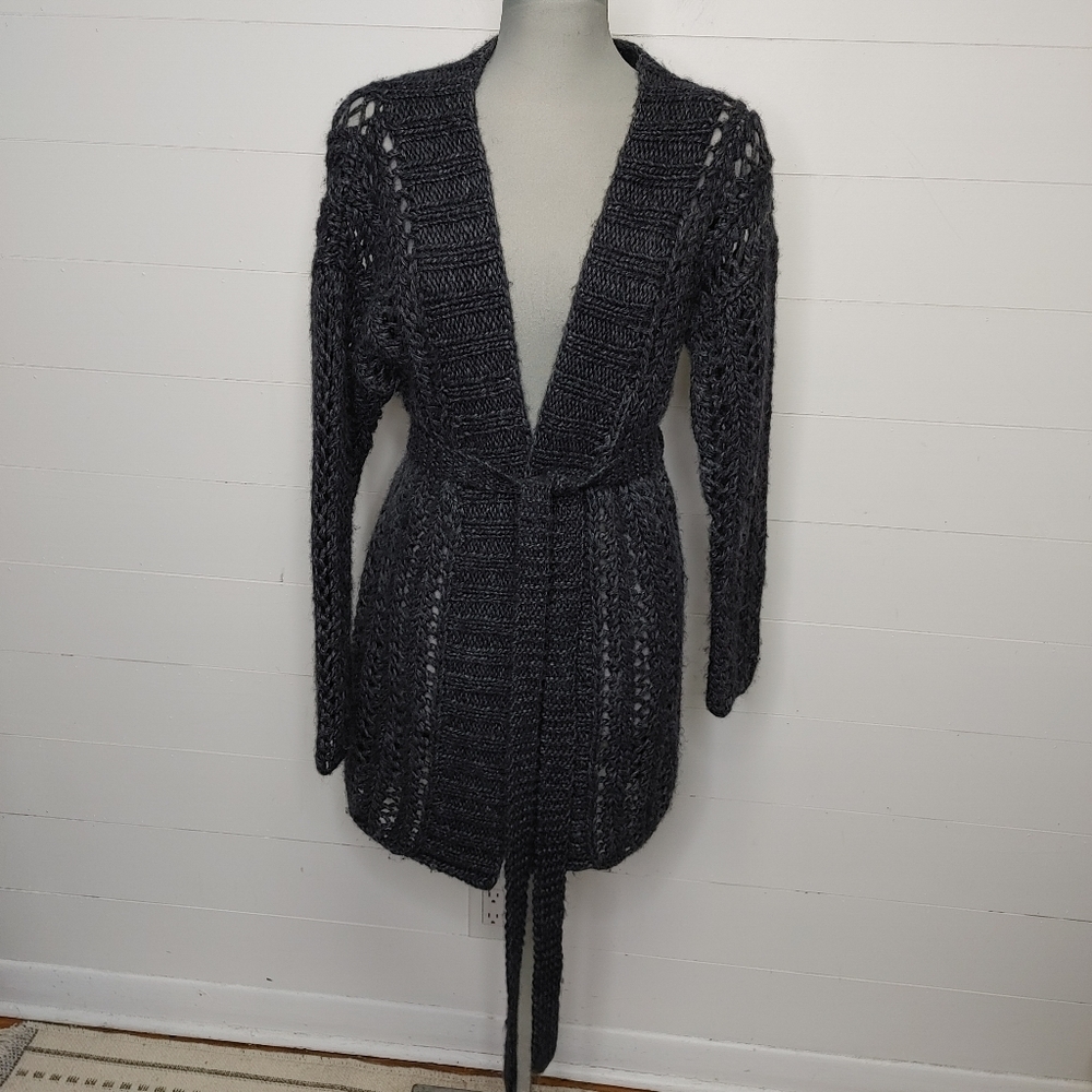 Roots Alpaca blend crochet cardigan M